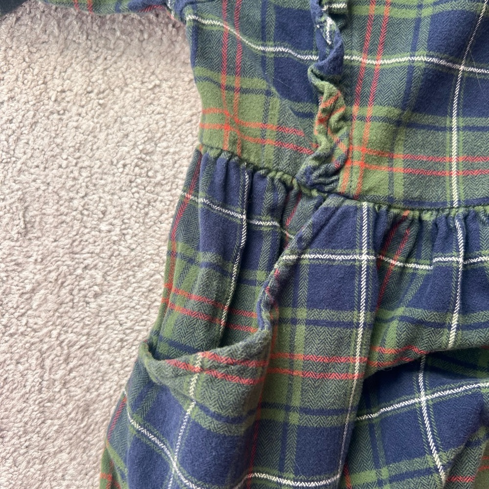 Hanna Andersson Green and Blue Plaid Dress 100 - Picture 2 of 3
